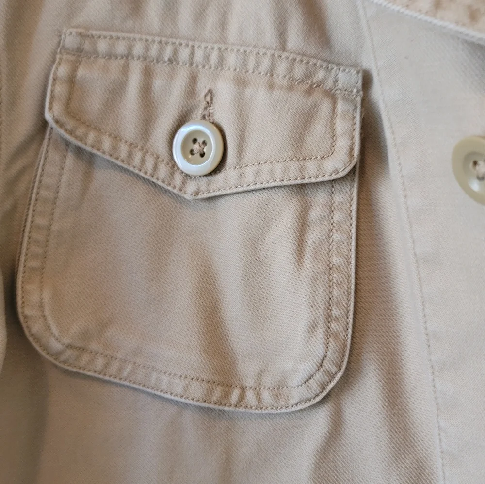 Ralph Lauren Polo Jeans Beige Tan Cotton Denim Jacket Coat - Picture 2 of 8